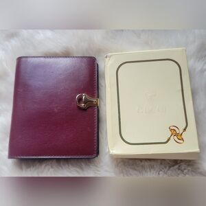 Gucci Burgundy Leather Wallet , & 1983 Mini Agenda